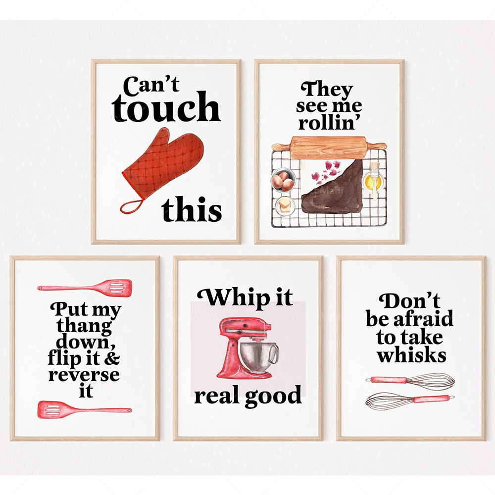 Kitchen Baking Quotes - Funny Baking Quotes Posters, Food Puns
