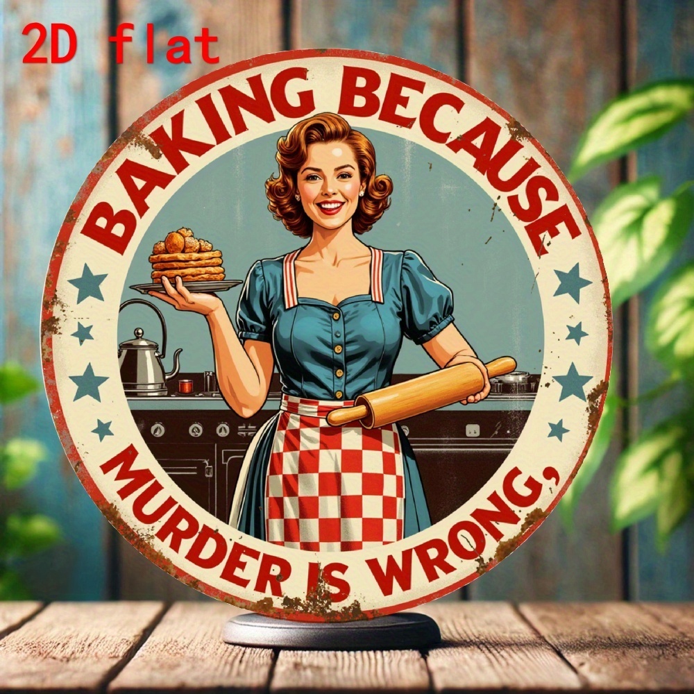 Kitchen Baking Quotes - Vintage Aluminum Round Sign 