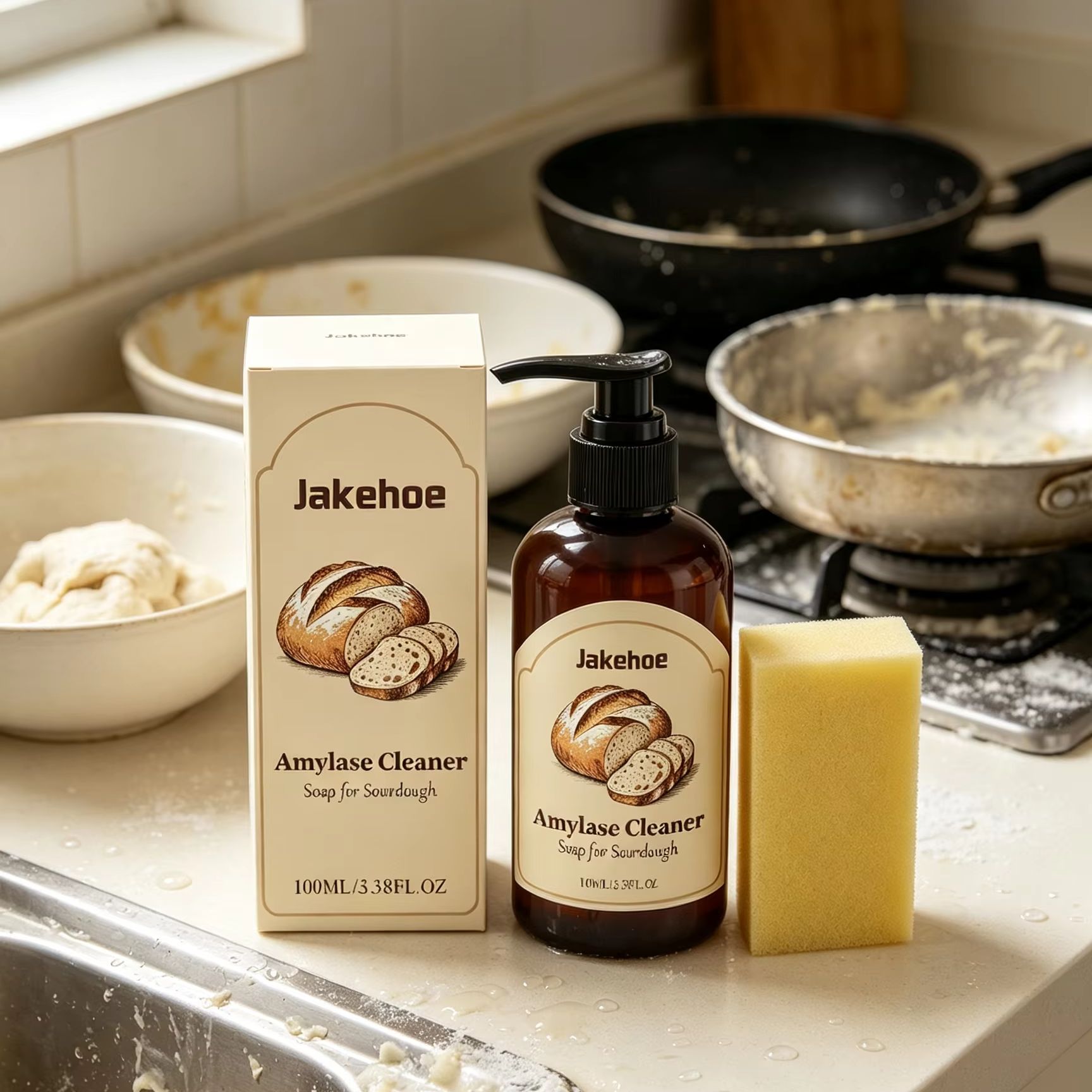 Kitchen Baking Mess - Jakehoe Amylase Cleaner Soap Sourdough Fast-Acting