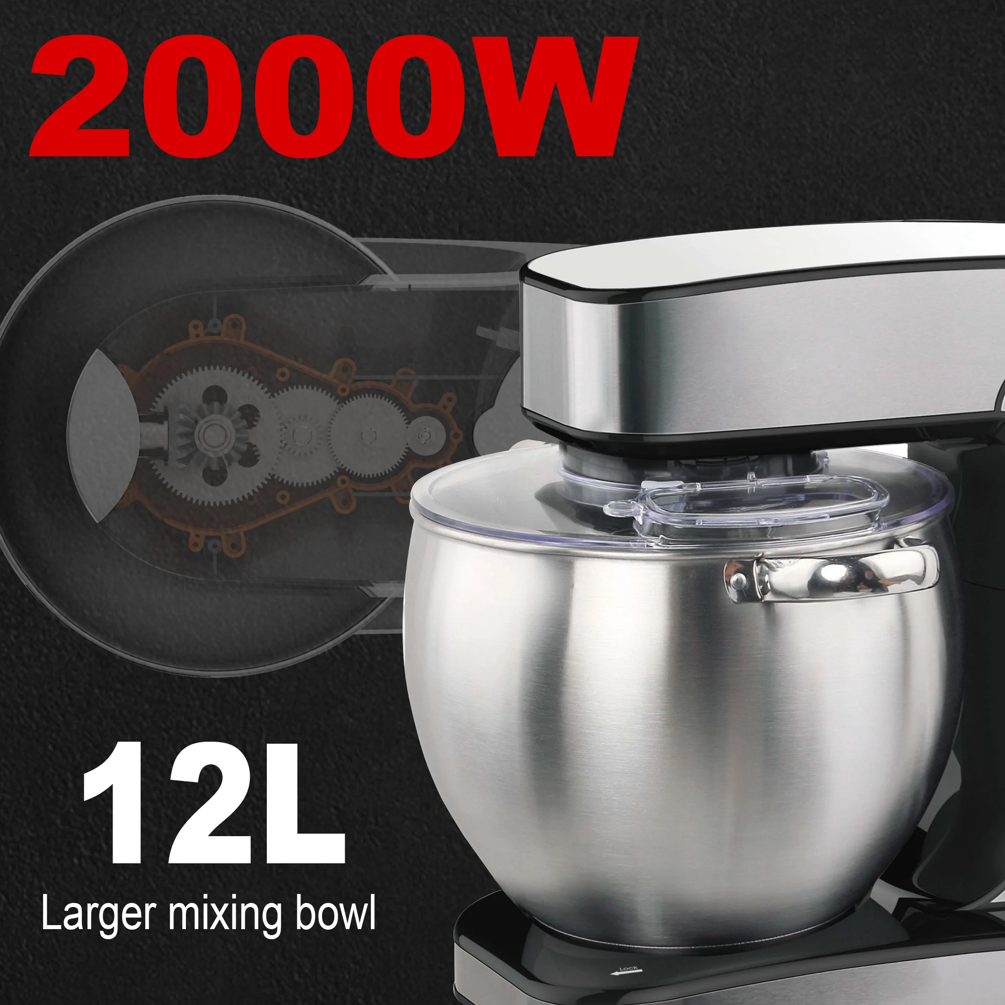 Kitchen Baking Blender - with Dough Hook, Whisk & Blender,