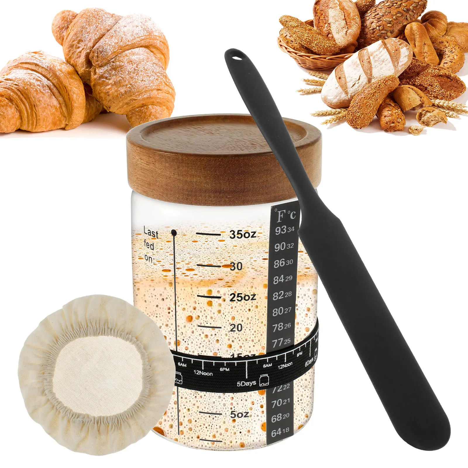 Sourdough Starter Jar Kit 1000 - Kitchen Baking Soda ulasan dan harga