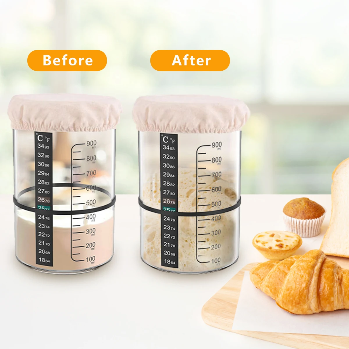 Sourdough Starter Jar Kit 1000 - Kitchen Baking Soda ulasan dan harga