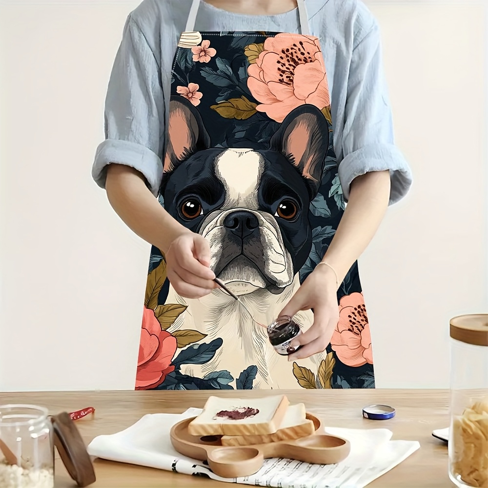 French Bulldog Floral Apron -  - Kitchen Baking Ideas ulasan dan harga