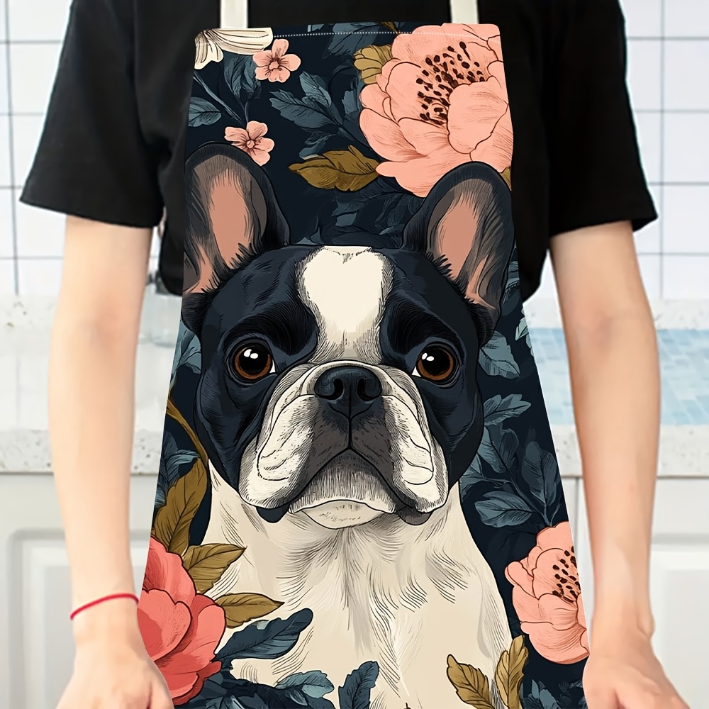 French Bulldog Floral Apron -  - Kitchen Baking Ideas ulasan dan harga