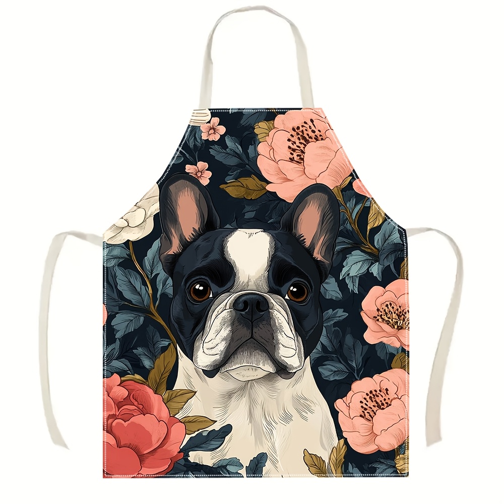 French Bulldog Floral Apron -  - Kitchen Baking Ideas ulasan dan harga