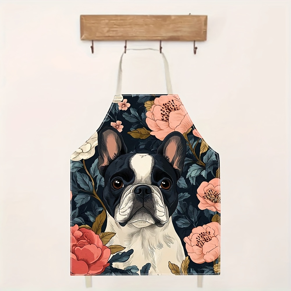 French Bulldog Floral Apron -  - Kitchen Baking Ideas ulasan dan harga