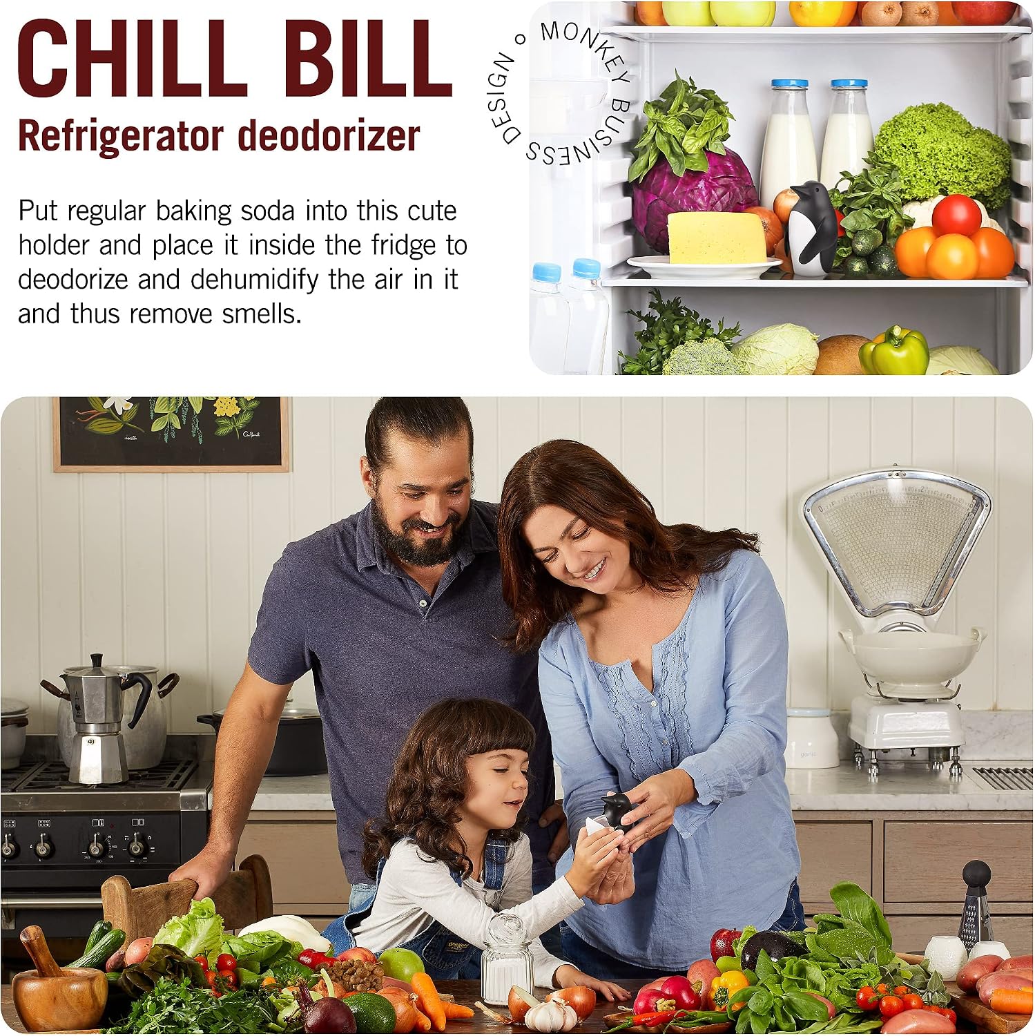 Cute Fridge Deodorizer with Ba - Kitchen Baking Soda ulasan dan harga