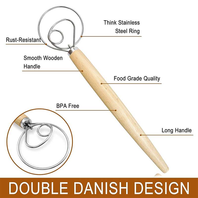 Large Hand Danish Dough Whisk  - Kitchen Baking Blender ulasan dan harga