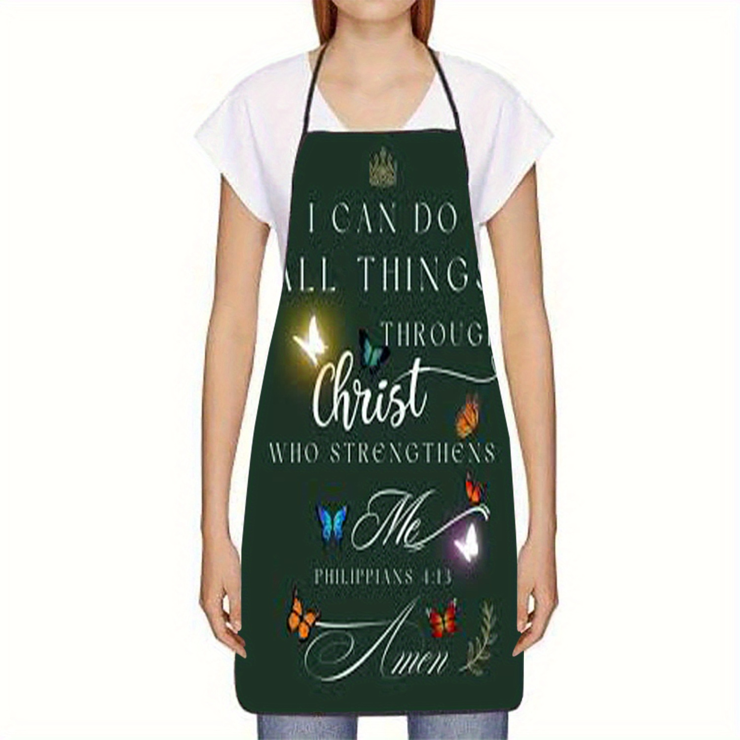 1pc Christian Apron with Phili - Kitchen Baking Quotes ulasan dan harga