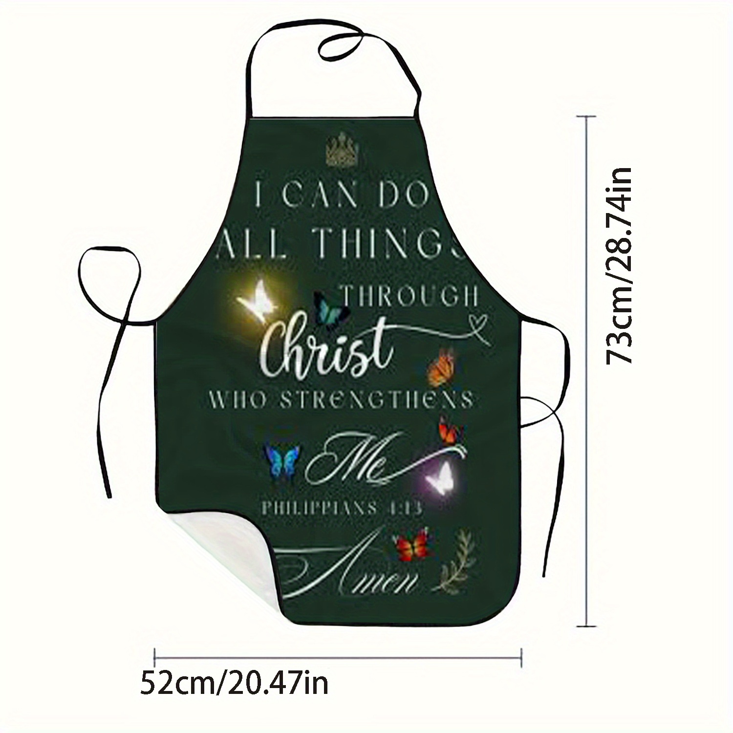 1pc Christian Apron with Phili - Kitchen Baking Quotes ulasan dan harga