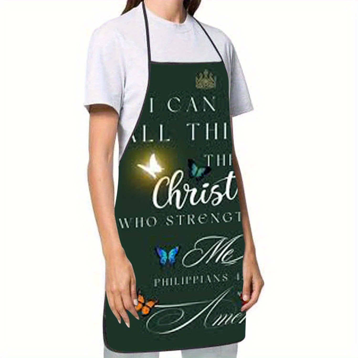 1pc Christian Apron with Phili - Kitchen Baking Quotes ulasan dan harga