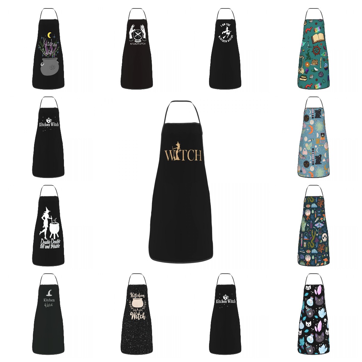 Funny Witch Bib Apron Women Me - Kitchen Witch Baking ulasan dan harga