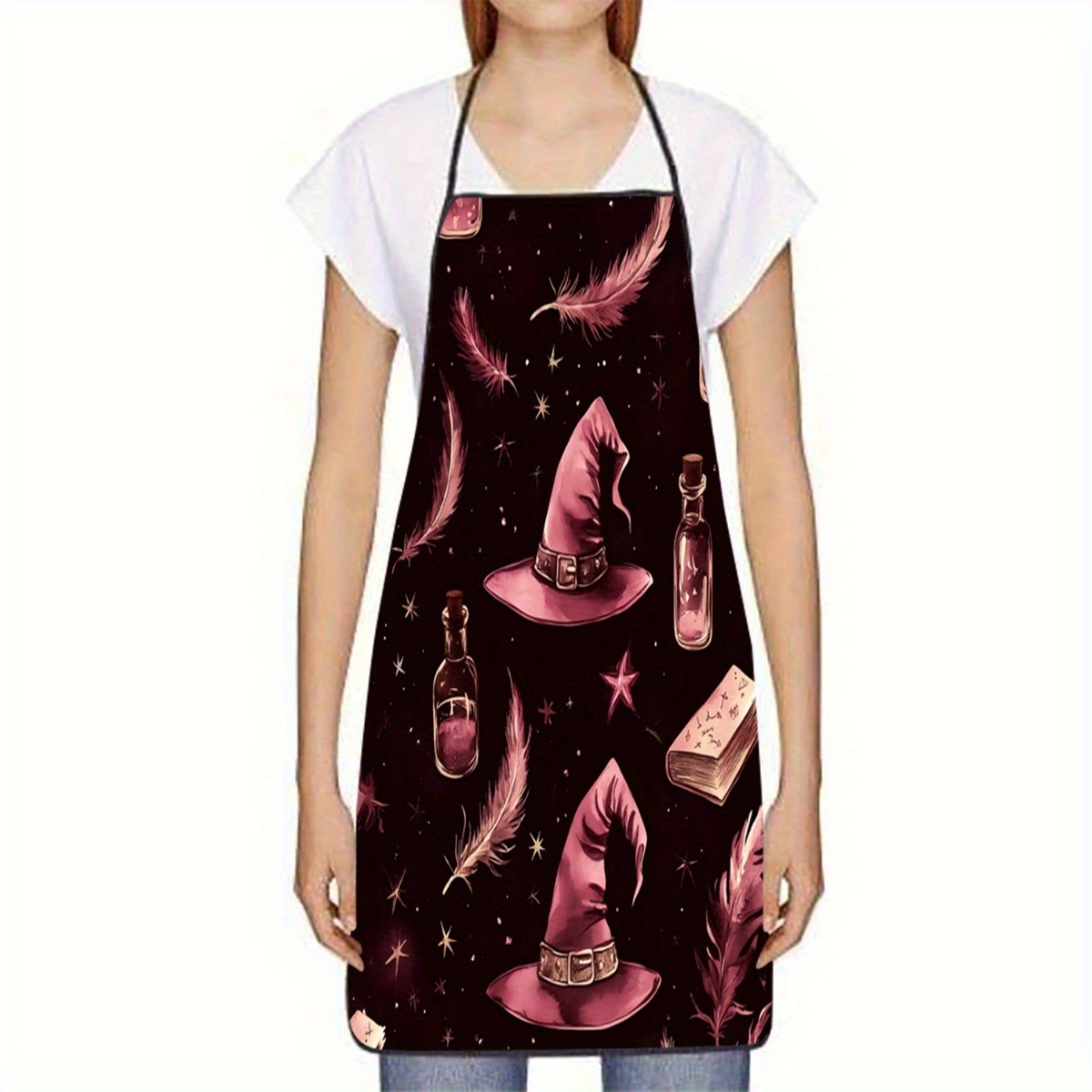 1pc Witch Hat & Feather Print  - Kitchen Witch Baking ulasan dan harga