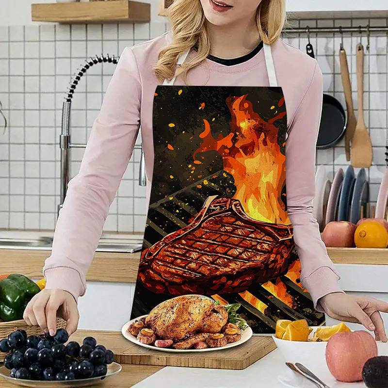 1pc BBQ Steak Apron with Flame - Kitchen Baking Ideas ulasan dan harga