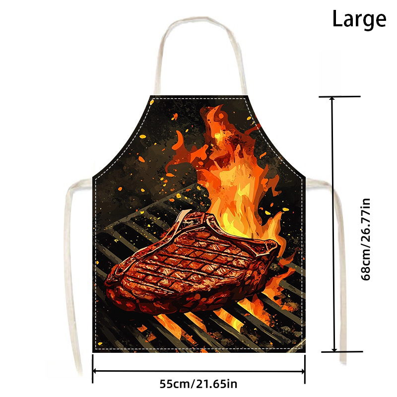 1pc BBQ Steak Apron with Flame - Kitchen Baking Ideas ulasan dan harga