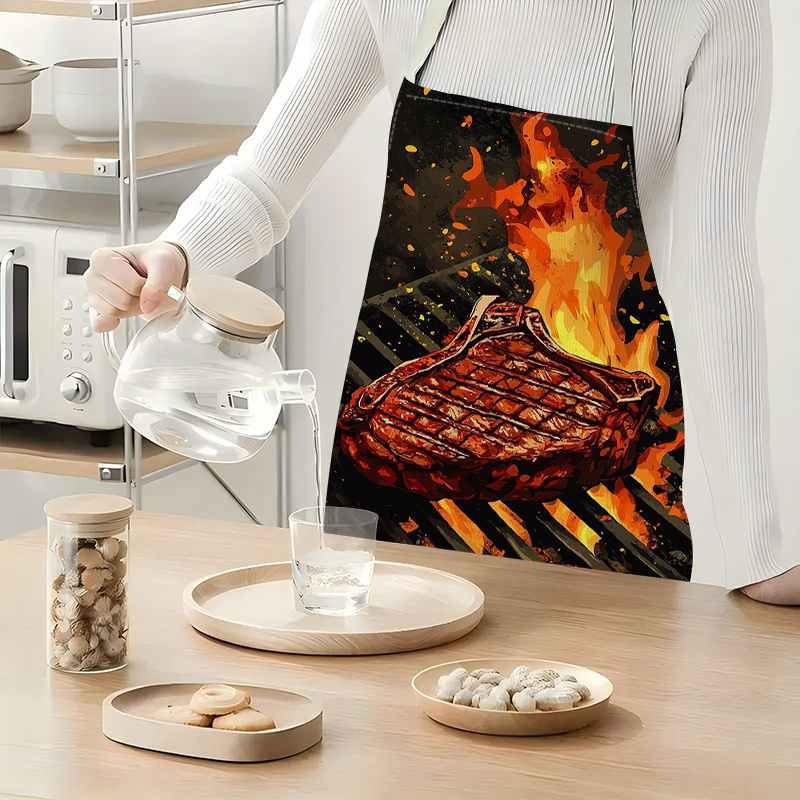 1pc BBQ Steak Apron with Flame - Kitchen Baking Ideas ulasan dan harga