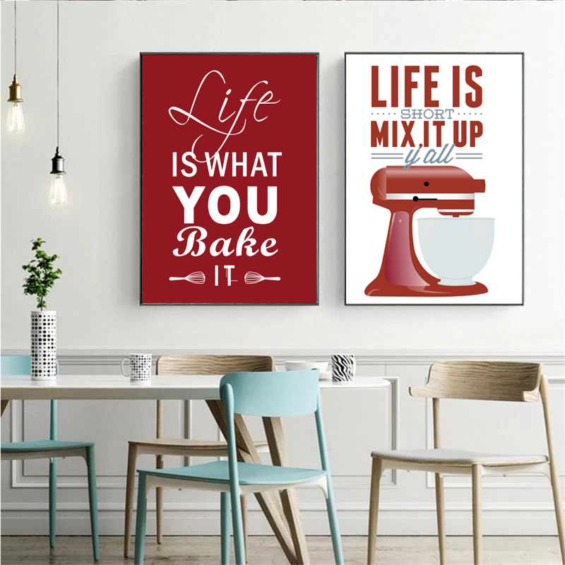 Wall Art Canvas Paintings Nord - Kitchen Baking Quotes ulasan dan harga