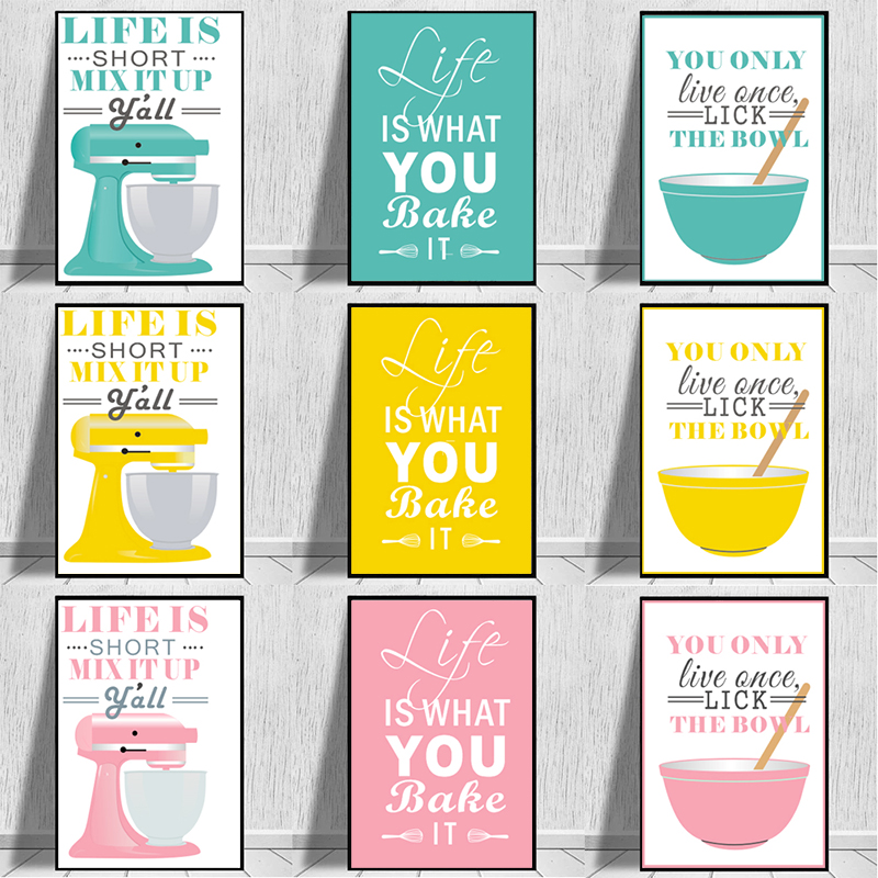 Wall Art Canvas Paintings Nord - Kitchen Baking Quotes ulasan dan harga