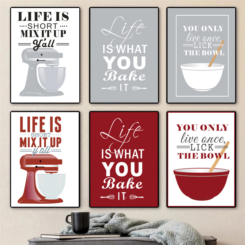 Wall Art Canvas Paintings Nord - Kitchen Baking Quotes ulasan dan harga