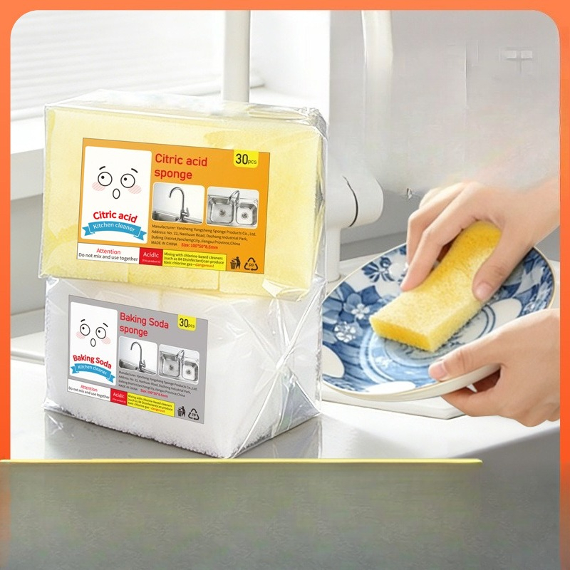 Dish Sponge Scouring Wipes Mul - Kitchen Baking Soda ulasan dan harga