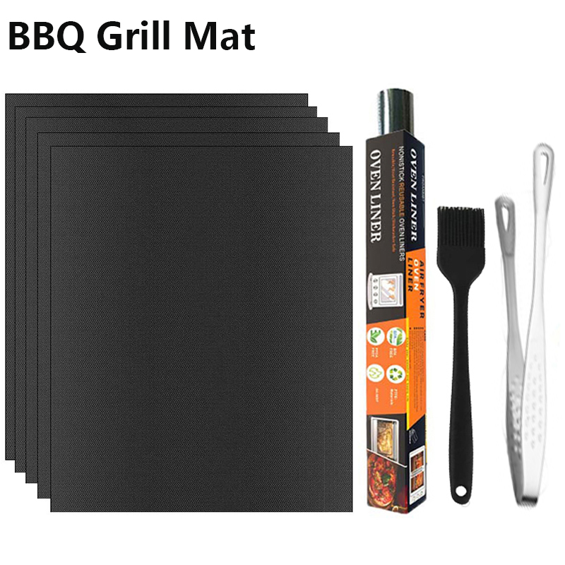 Non-Stick BBQ Grill Mat Set wi - Super Kitchen Baking Mat ulasan dan harga