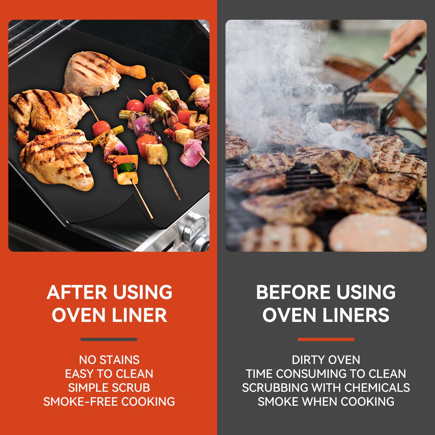 Non-Stick BBQ Grill Mat Set wi - Super Kitchen Baking Mat ulasan dan harga