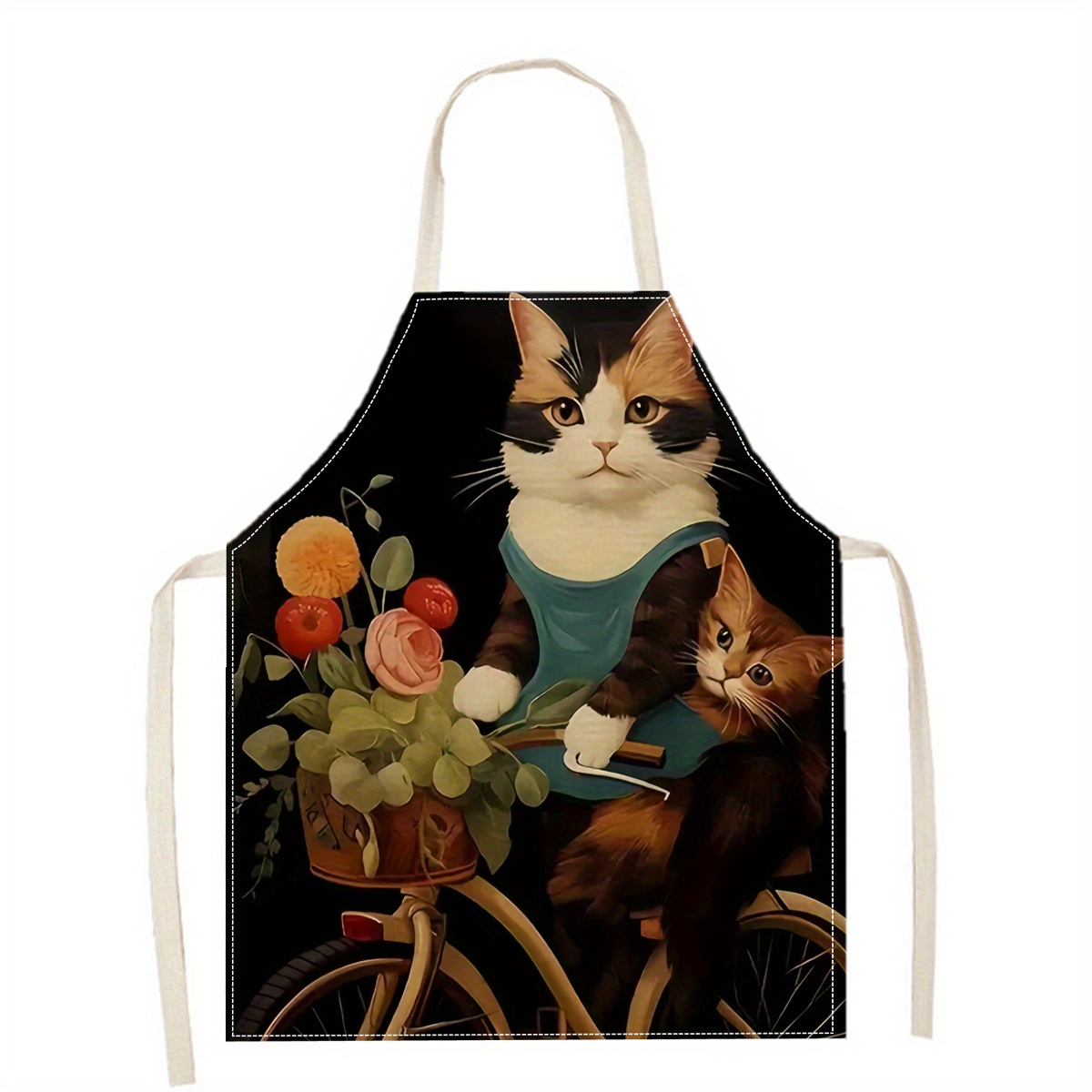 Linen Apron Funny Cat Sunglass - Kitchen Baking Ideas ulasan dan harga