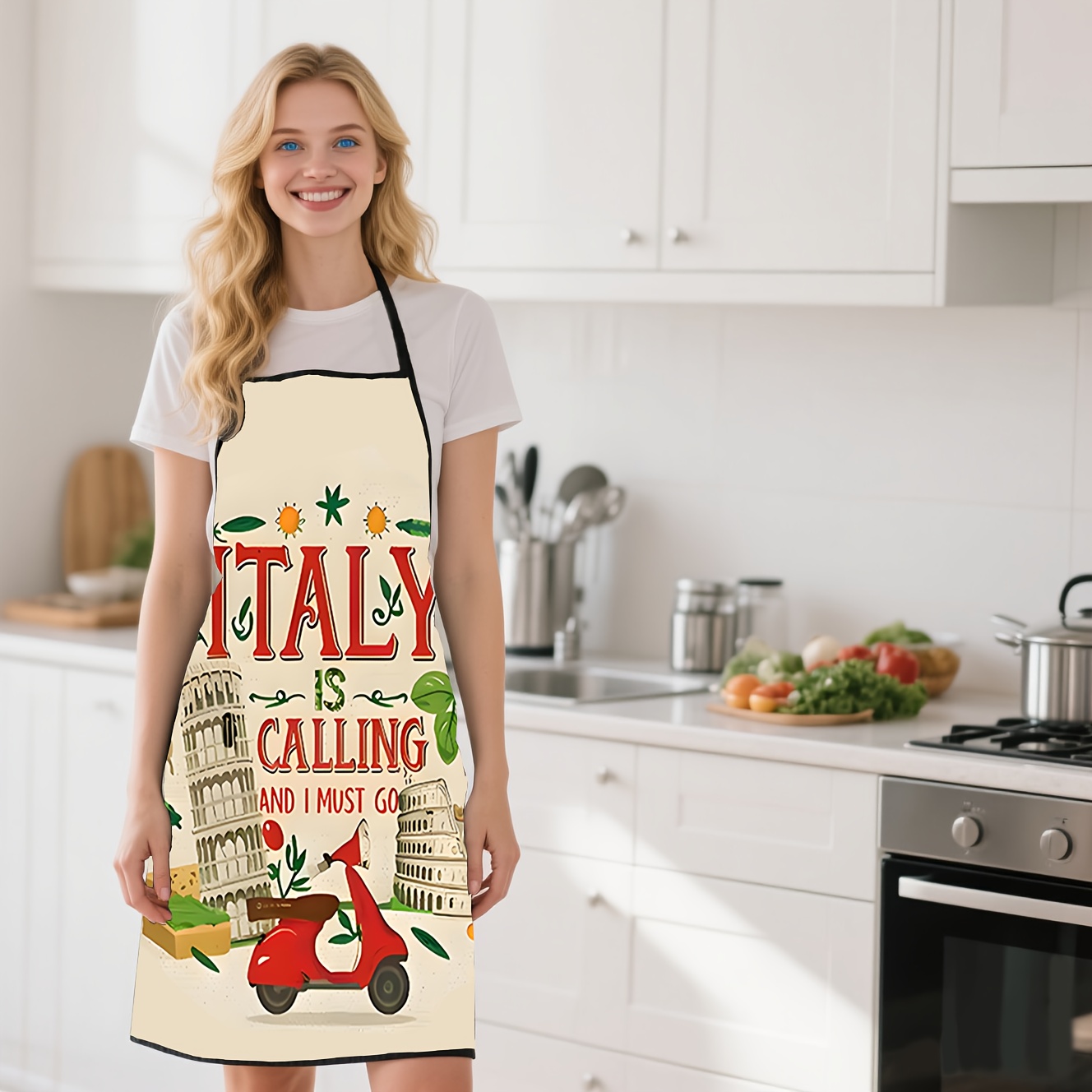 1 Piece Italian-Themed Apron,  - Baking Kitchen Design Ideas ulasan dan harga